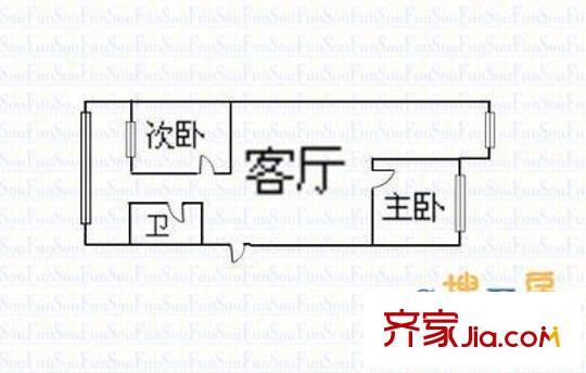 山汽小區(qū) 2室 戶型圖
