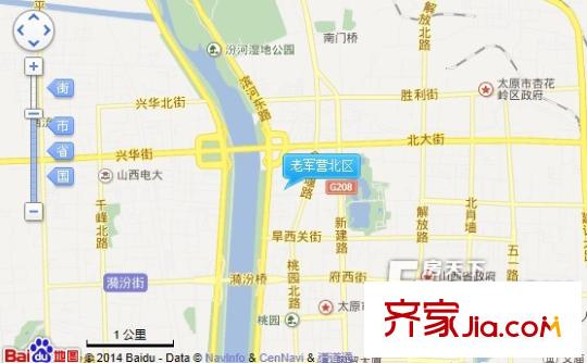 老軍營北區(qū)交通圖太原  