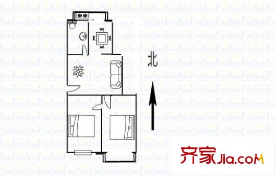交科所宿舍 2室 戶型圖