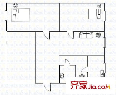 交科所宿舍 2室 戶型圖