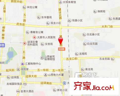 建設(shè)路電力小區(qū)交通圖太原  