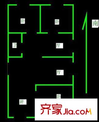 公園路應(yīng)化所宿舍 2室 戶型圖