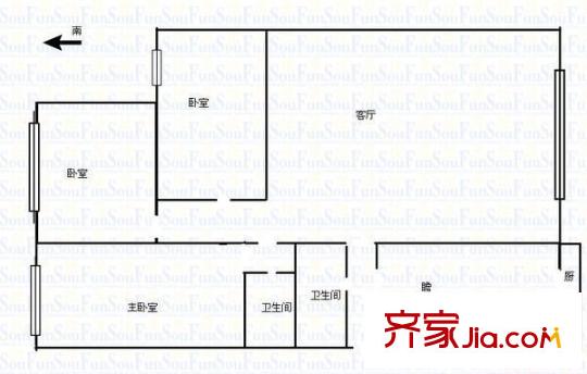 怡和熙園 3室 戶型圖