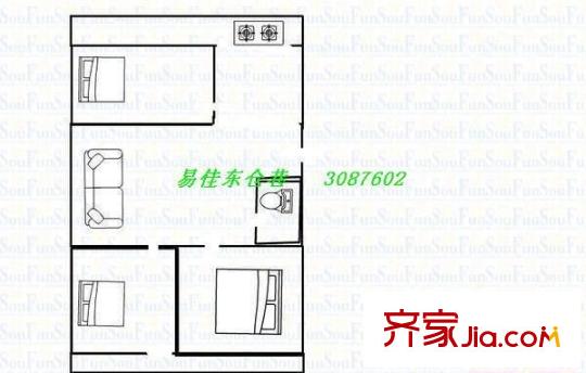 國師街一校對面房地局宿舍 3室 戶型圖