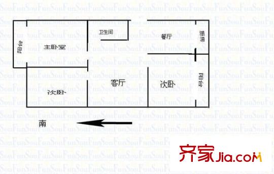 飛云小區(qū) 3室 戶型圖