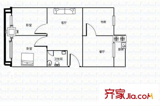 飛云小區(qū) 3室 戶型圖