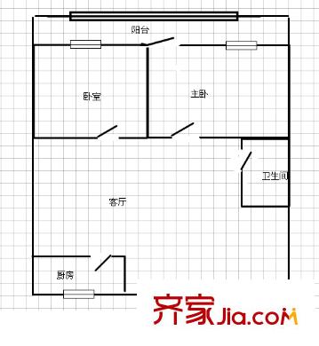 菜園小區(qū) 2室 戶型圖