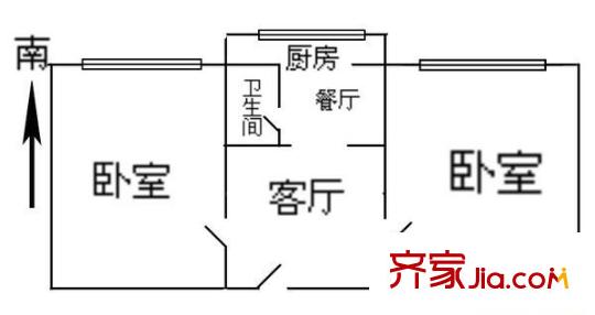 菜園小區(qū)2室 戶型圖