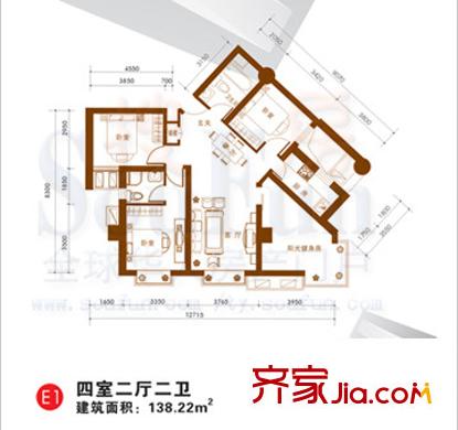 東岸未來城戶型圖4室2廳2衛(wèi)1廚