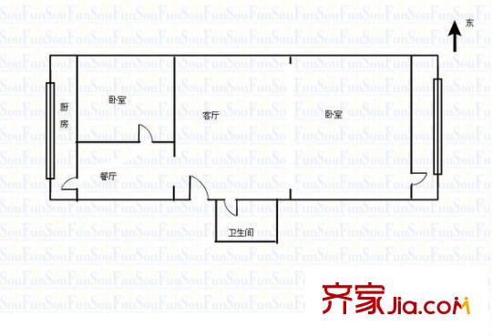 迎春小區(qū) 2室 戶型圖