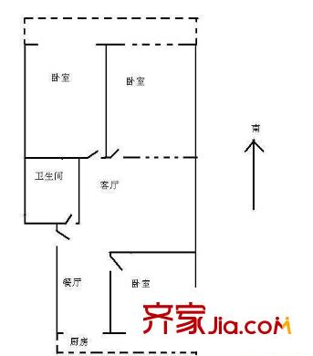 迎春小區(qū) 3室 戶型圖