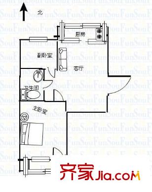 濱河印象 2室 戶型圖