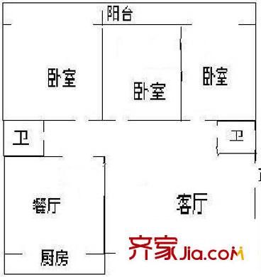 王府花園 3室 戶型圖
