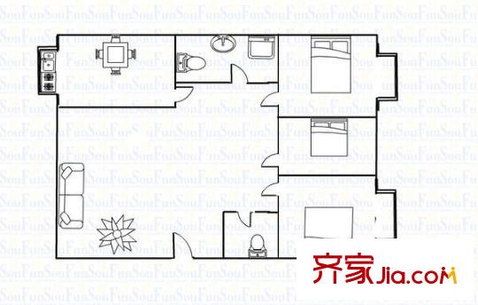 王府花園 3室 戶型圖