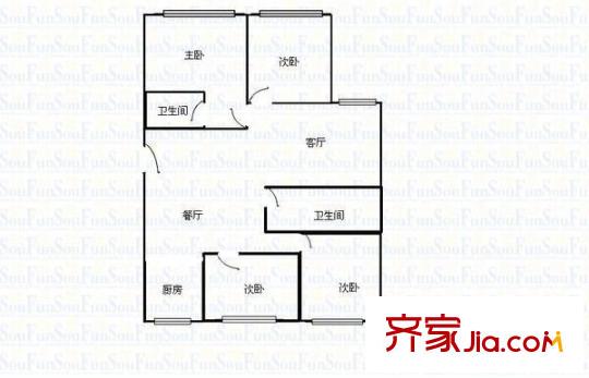 星河廣場小區(qū) 4室 戶型圖