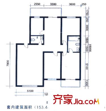 易尚SOHO戶型圖4室2廳2衛(wèi)1廚