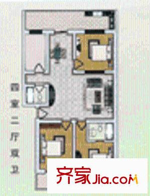 鑫茂花苑戶型圖4室2廳2衛(wèi)