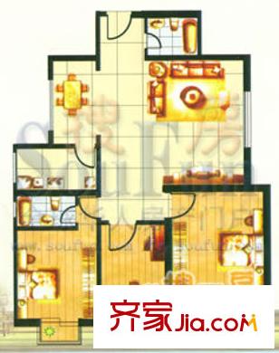 西南花園戶(hù)型圖戶(hù)型圖 3室2廳2衛(wèi)1廚