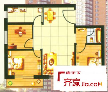 西南花園戶型圖戶型圖 3室2廳1衛(wèi)1廚