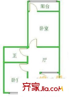 太原新華印刷廠宿舍 2室 戶型圖