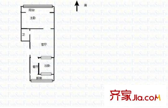 和平苑 2室 戶型圖