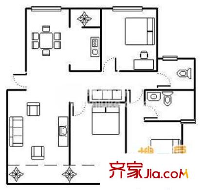廣電小區(qū) 4室 戶型圖