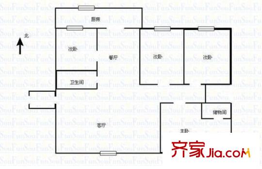 御苑1號 4室 戶型圖