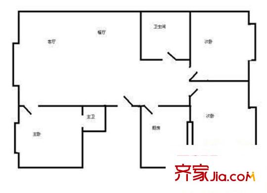 華德廣場 0室 戶型圖