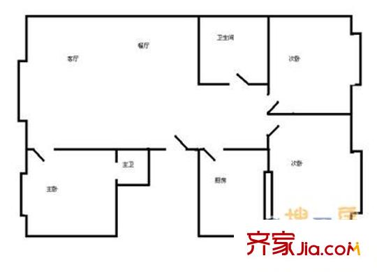 華德廣場 3室 戶型圖