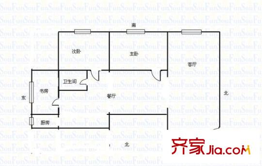 華德廣場 3室 戶型圖