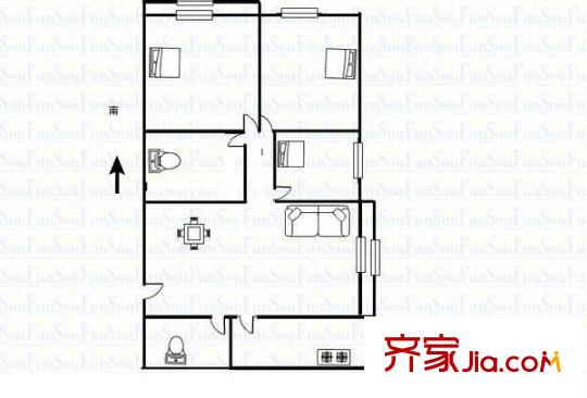 騰龍苑 3室 戶型圖