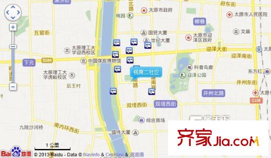 桃南二社區(qū)交通圖太原  