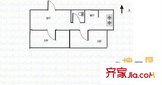 桃南二社區(qū) 2室 戶型圖