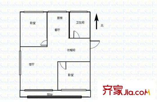 帝景華府 2室 戶型圖
