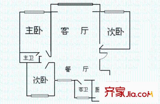 帝景華府 3室 戶型圖