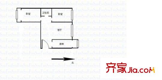 東方小區(qū) 2室 戶型圖