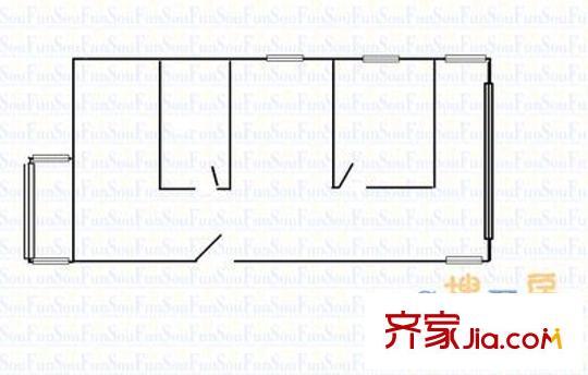 煤廠小區(qū) 2室 戶型圖