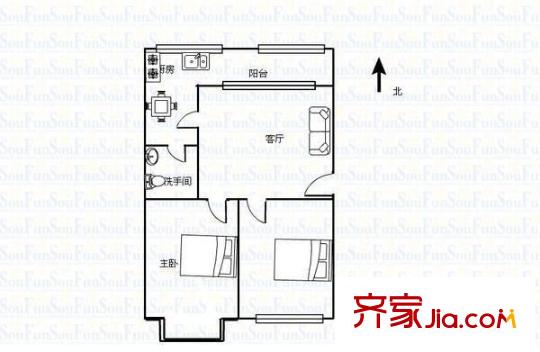 機(jī)械施工公司建南小區(qū) 2室 戶型圖