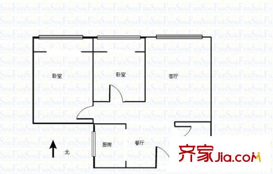 綠軍苑 3室 戶型圖