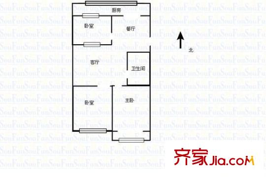學府小區(qū) 3室 戶型圖