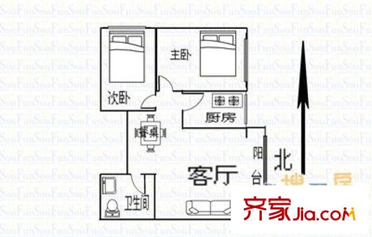 華宏悅名都 2室 戶型圖