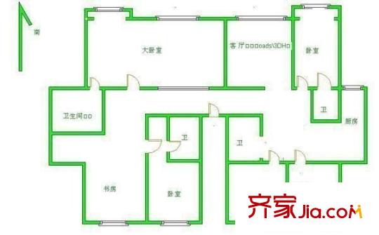 華宇綠洲二期 5室 戶型圖