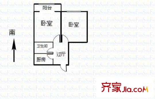 果品公司宿舍 1室 戶型圖