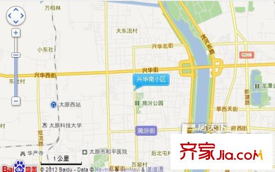興華南小區(qū)交通圖太原  