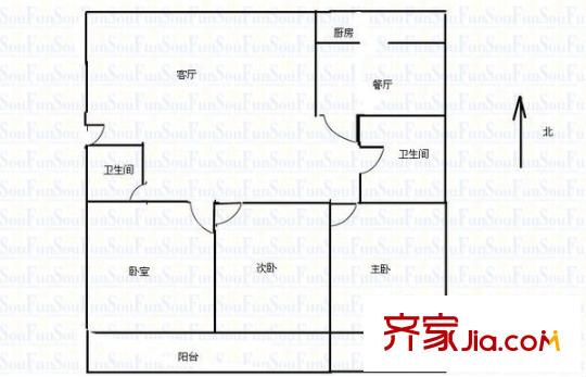 石林苑 3室 戶型圖