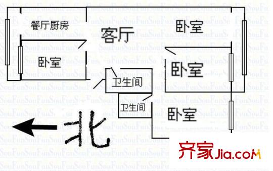 水龍盛大廈 4室 戶型圖