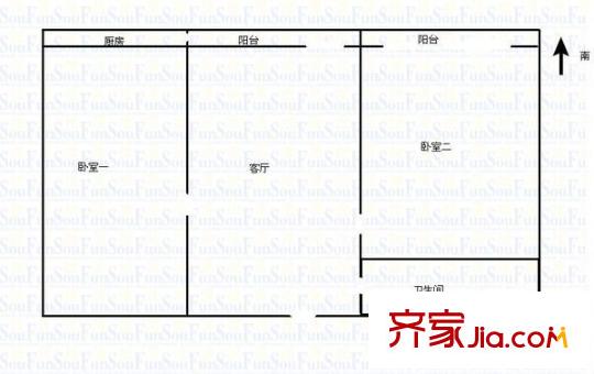 大東關(guān)住宅樓 2室 戶型圖