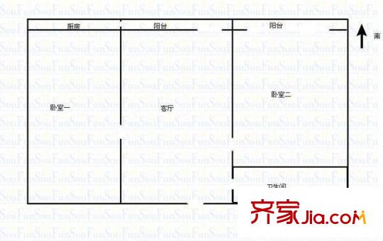 大東關(guān)住宅樓 2室 戶型圖