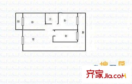大東關(guān)住宅樓 3室 戶型圖