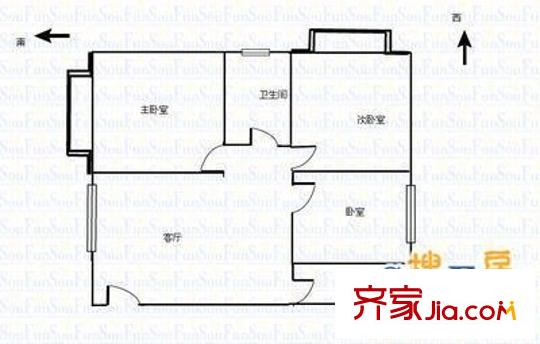 北空干休所 3室 戶型圖
